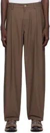 Hyein Seo Brown Wide Beaded Belt Trousers In Brown