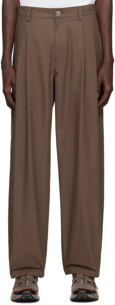 Hyein Seo Brown Wide Beaded Belt Trousers