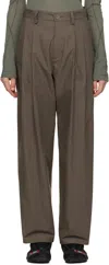 Hyein Seo Brown Wide Beaded Belt Trousers In Brown