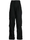 Hyein Seo Button-up Cotton-blend Trousers In Black
