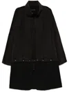 Hyein Seo Convertible Patchwork Coat In Black