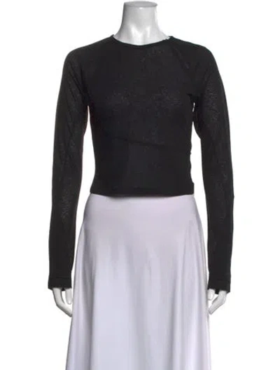 Pre-owned Hyein Seo Crew Neck Long Sleeve Top In Black