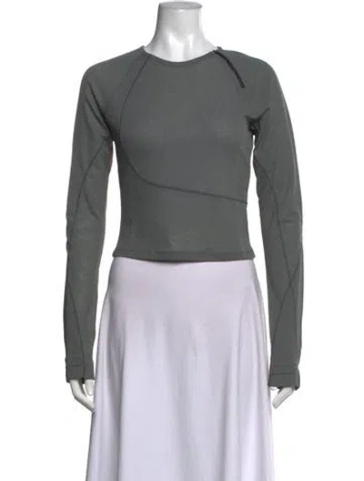 Pre-owned Hyein Seo Crew Neck Long Sleeve Top In Grey
