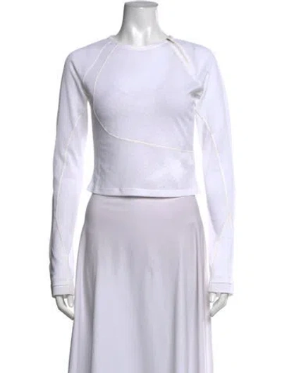 Pre-owned Hyein Seo Crew Neck Long Sleeve Top In White