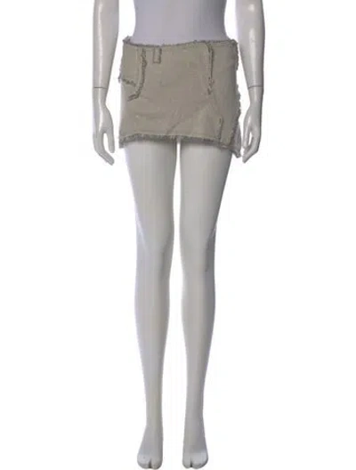 Pre-owned Hyein Seo Distressed Accents Mini Skirt In Gray