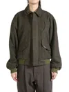 Hyein Seo Khaki Wool Bomber Jacket In Green