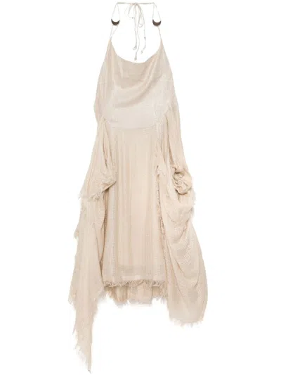 Hyein Seo Kleid Mit Fransen In Nude