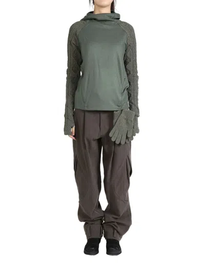 Hyein Seo Gloves-detail Hoodie In Green