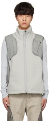Hyein Seo Gray & White Layered Vest In Slate