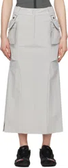 Hyein Seo Gray Cargo Midi Skirt & Top Set In Fog Grey