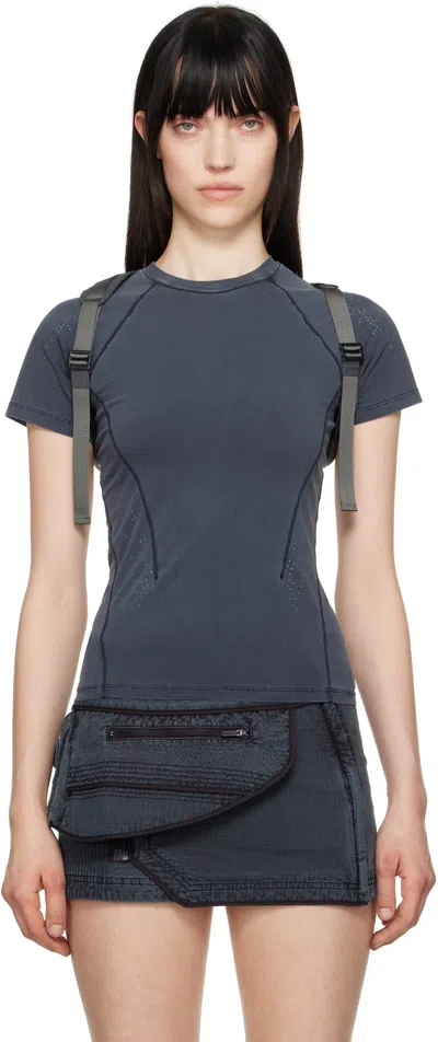 Hyein Seo Gray Dyed Backstrap T-shirt In Moonscape