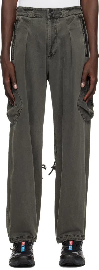 Hyein Seo Gray Dyed Cargo Pants In Dark Grey