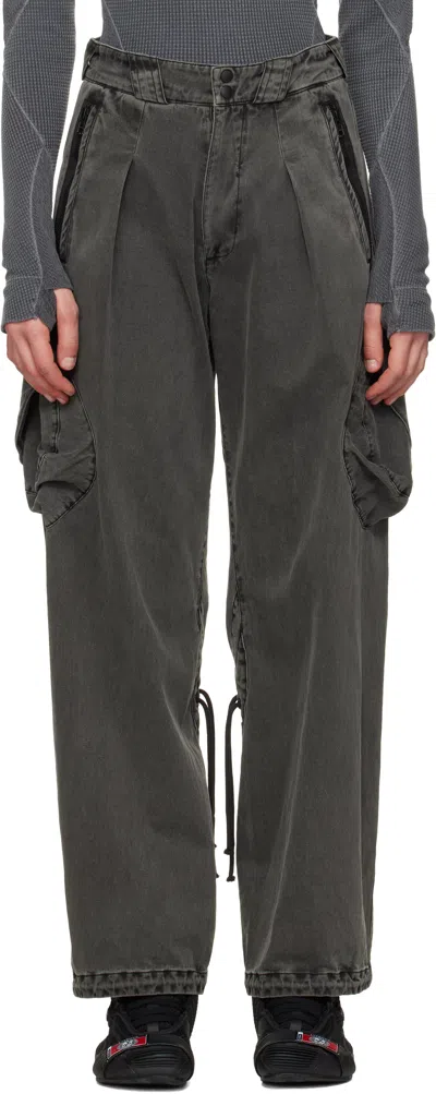 Hyein Seo Gray Dyed Cargo Pants In Dark Grey