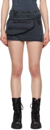 Hyein Seo Gray Dyed Waist Bag Miniskirt & Pouch Set In Moonscape