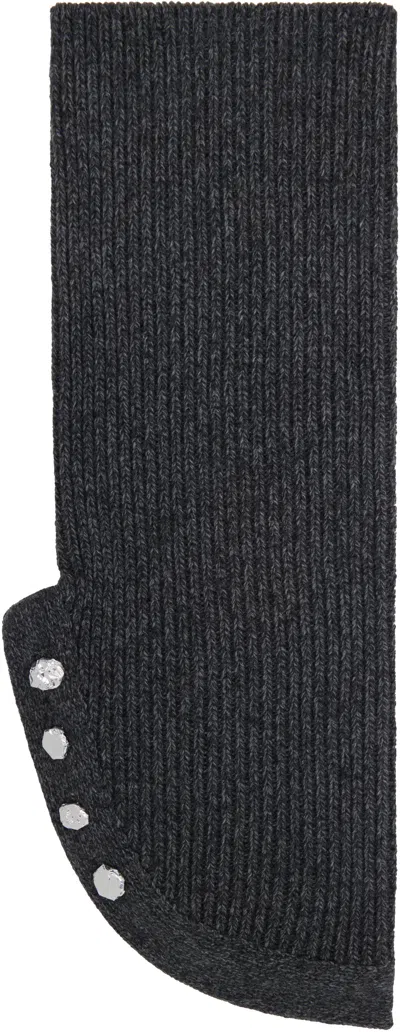 Hyein Seo Gray Wool Snood In Dark Grey