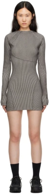 Hyein Seo Gray Zip Minidress In Charcoal