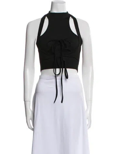 Pre-owned Hyein Seo Halterneck Sleeveless Crop Top In Blue