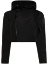Hyein Seo Hooded Cropped Shell Jacket In Black