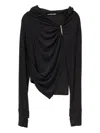 Hyein Seo Hooded Draped Top In Blue