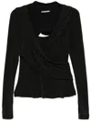 Hyein Seo Hooded Jersey Top In Black
