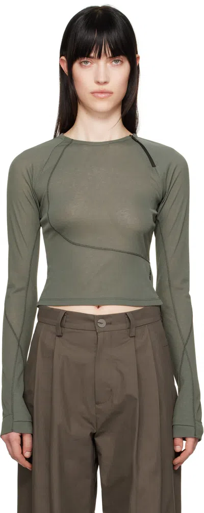Hyein Seo Khaki Helix Long Sleeve T-shirt