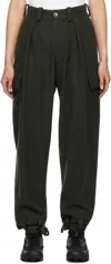 Hyein Seo Khaki Military Wool Trousers In Khaki