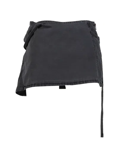 Hyein Seo Knotted Asymmetric Mini Skirt In Gray