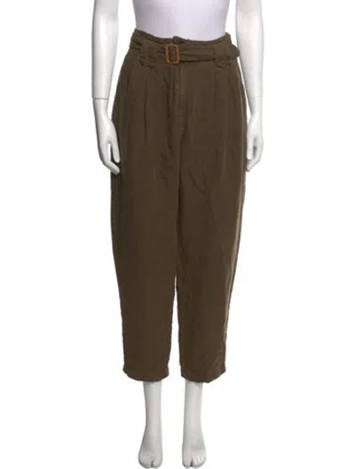 Pre-owned Hyein Seo Linen Straight Leg Pants In Green