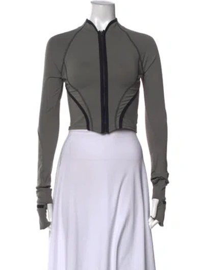 Pre-owned Hyein Seo Long Sleeve Crop Top In Grey