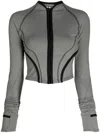 Hyein Seo Long-sleevee Cropped Top In Schwarz