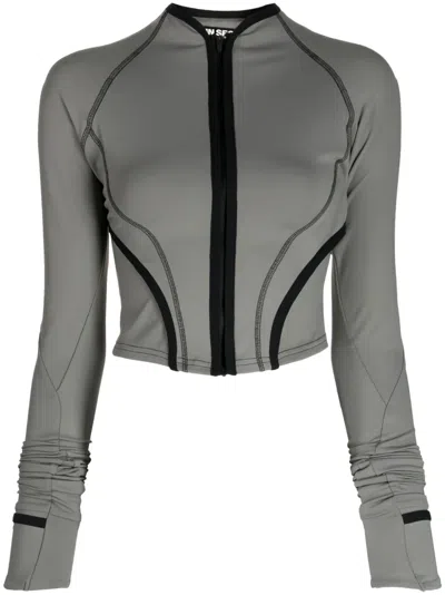 Hyein Seo Long-sleevee Cropped Top In Schwarz