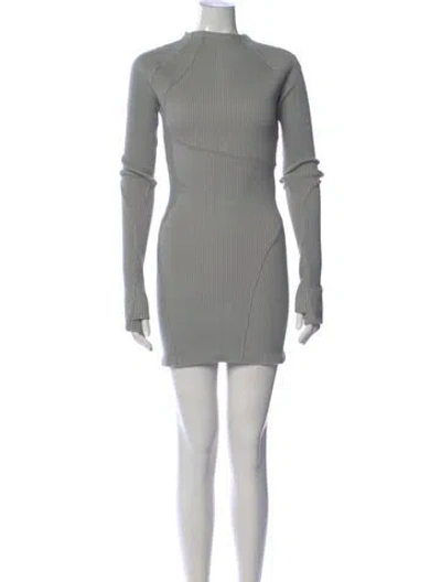 Pre-owned Hyein Seo Mock Neck Mini Dress W/ Tags In Gray