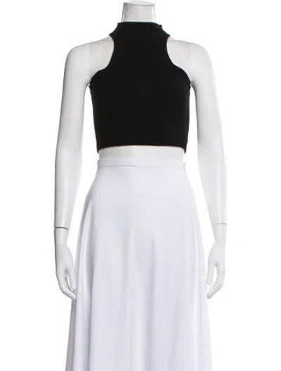 Pre-owned Hyein Seo Mock Neck Sleeveless Crop Top In Gray