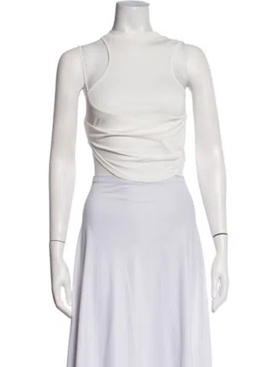 Pre-owned Hyein Seo Mock Neck Sleeveless Crop Top In Grey