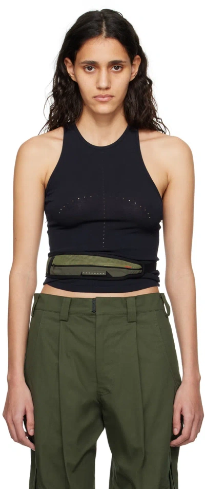Hyein Seo Navy Crescent Knit Tank Top