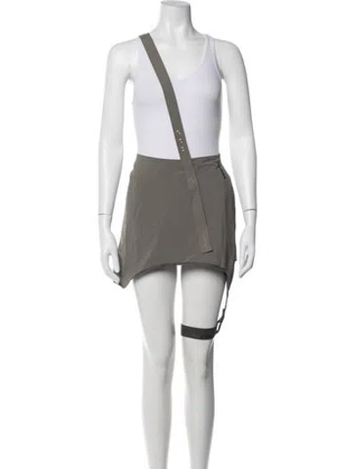 Pre-owned Hyein Seo Nylon Mini Skirt In Grey