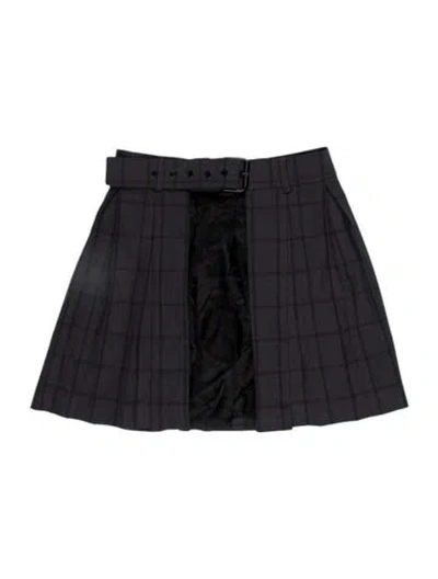 Pre-owned Hyein Seo Plaid Print Mini Skirt In Blue