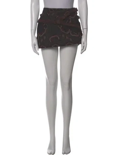 Pre-owned Hyein Seo Printed Mini Skirt W/ Tags In Gray