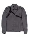 Hyein Seo Shoulder-strap Studded Shirt In Gray