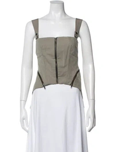 Pre-owned Hyein Seo Square Neckline Sleeveless Top In Green