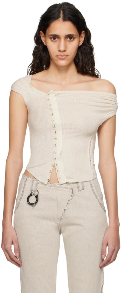 Hyein Seo Ssense Exclusive Beige Tank Top In Ivory