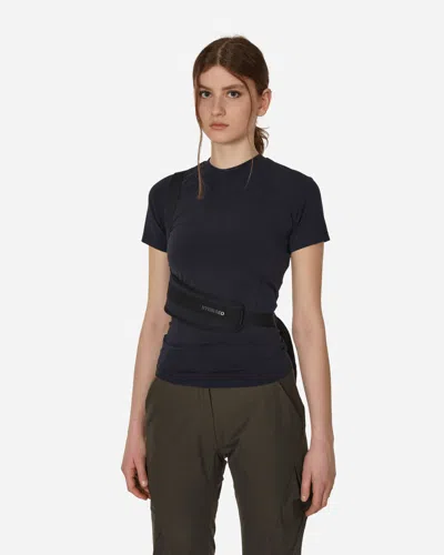 Hyein Seo Strap Track Tee Navy In Blue