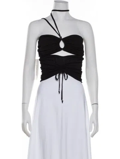Pre-owned Hyein Seo Strapless Crop Top In Black