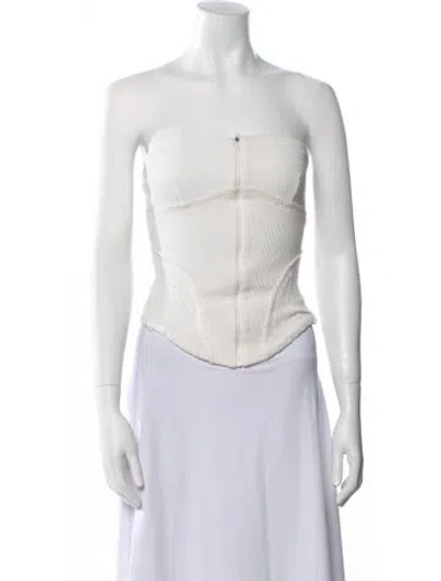 Pre-owned Hyein Seo Strapless Crop Top In White