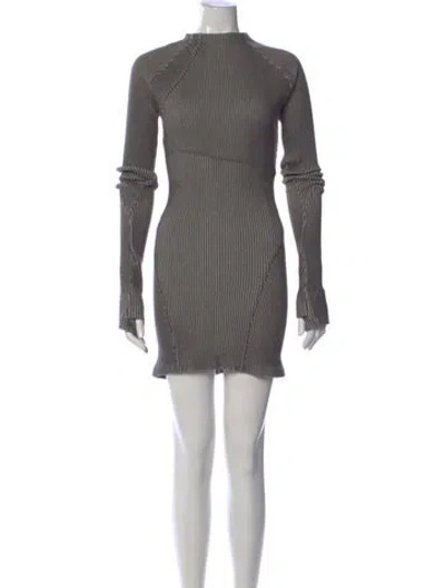 Pre-owned Hyein Seo Striped Mini Dress In Gray