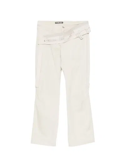 Hyein Seo Stud-embellished Low-raise Trousers In Neutrals