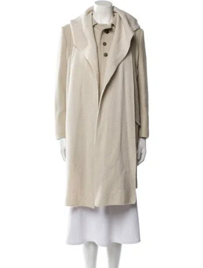 Pre-owned Hyein Seo Virgin Wool Faux Fur Coat In Neutral