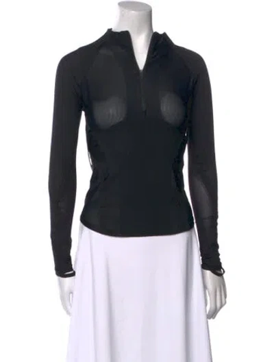 Pre-owned Hyein Seo V-neck Long Sleeve Top In Black