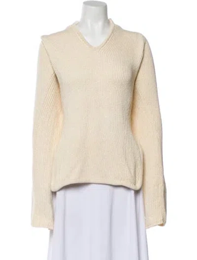Pre-owned Hyein Seo V-neck Sweater In White