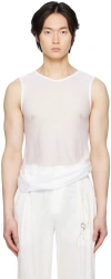 Hyein Seo White Semi-sheer Tank Top In White